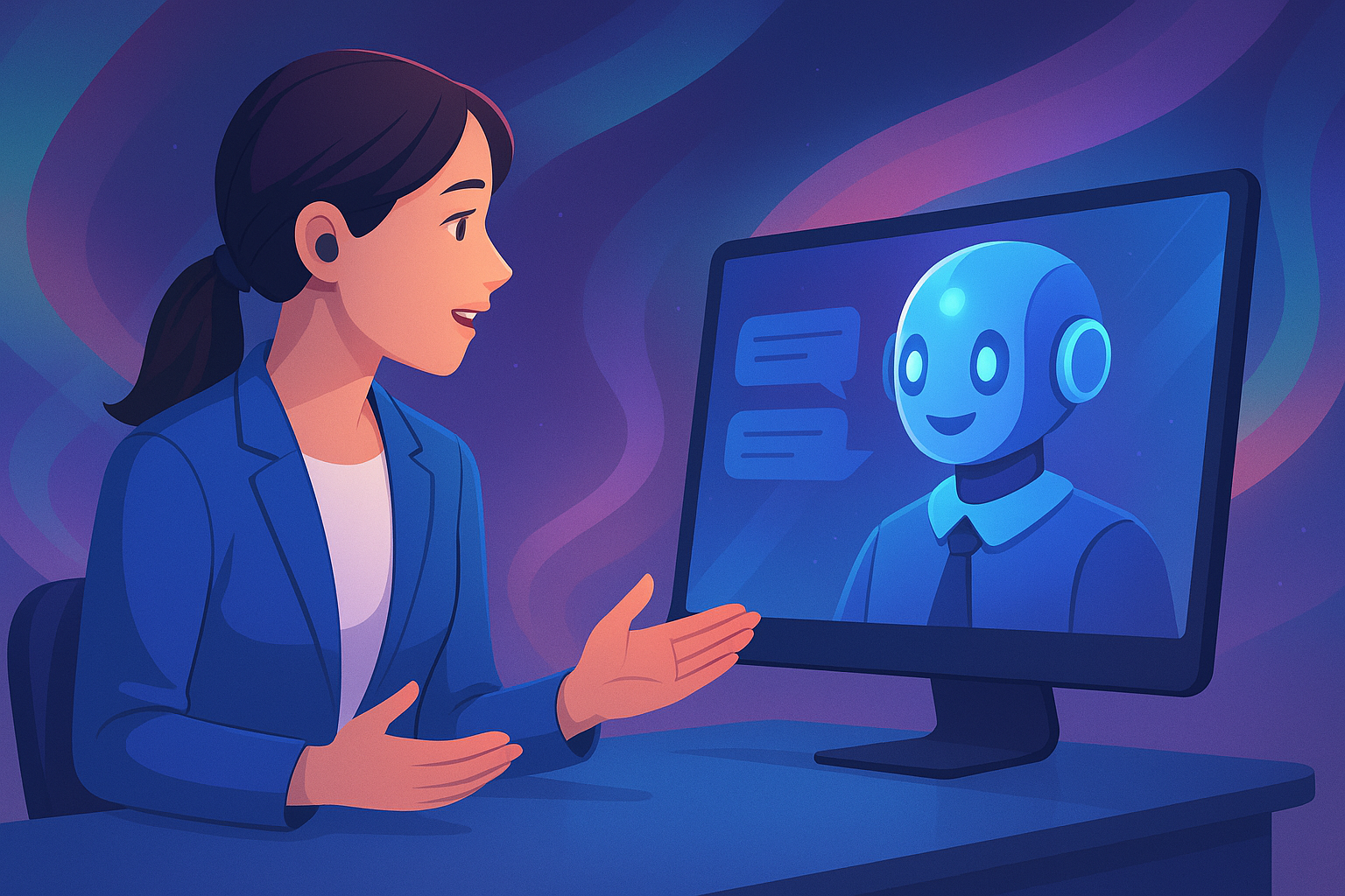 User practicing with AI assistant